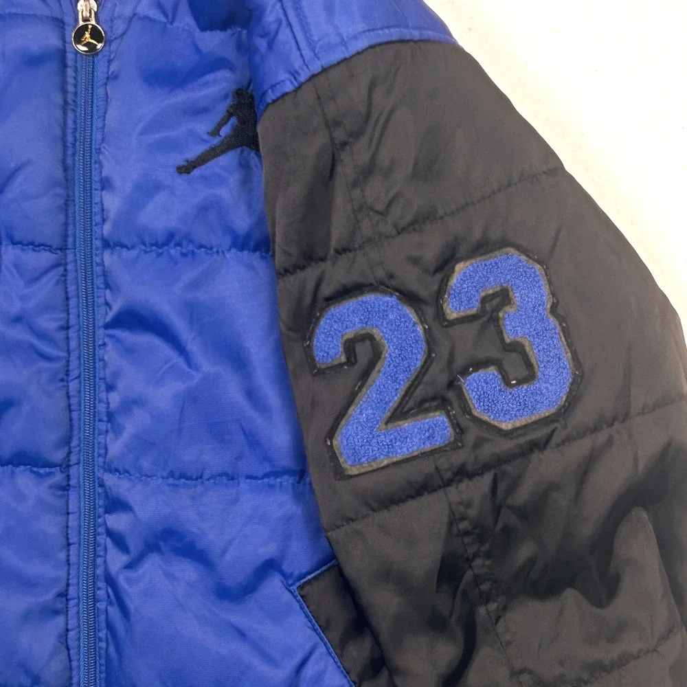 Jordan Boys Puffer Varsity Bomber Jacket XL (20) Blue Black Jumpman Streetwear‎